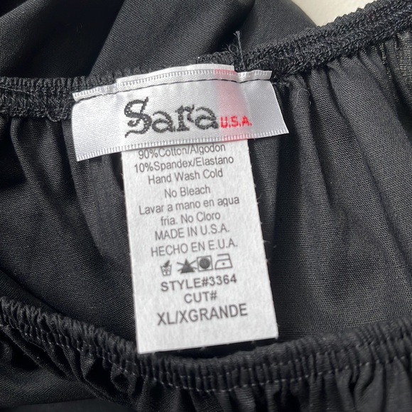 Black Sara peasant top, XL - Picture 7 of 8